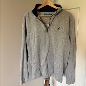 Nautica Gray Quarter-Zip Pullover, L